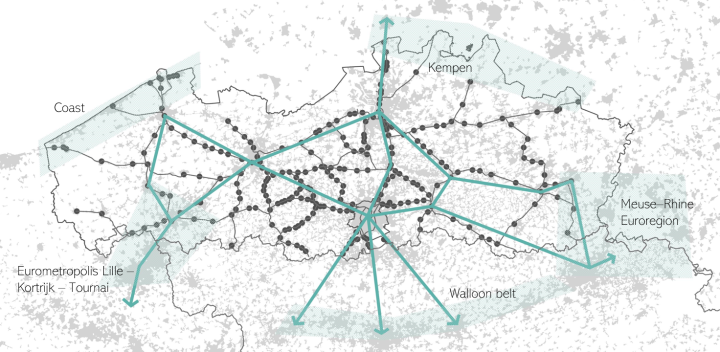 Illustratie openbaarvervoernetwerk als ruimtelijke ruggengraat