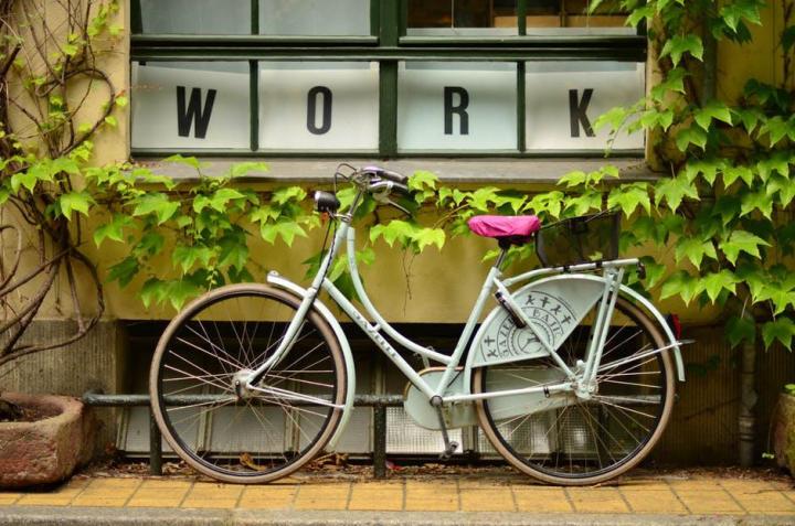 fietsen naar het werk